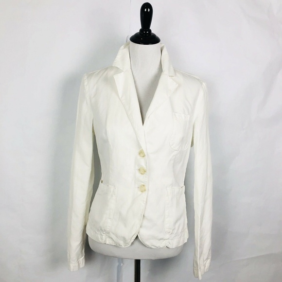 Sisley Blazer Jacket Cotton Flax Linen Blend - Picture 1 of 8
